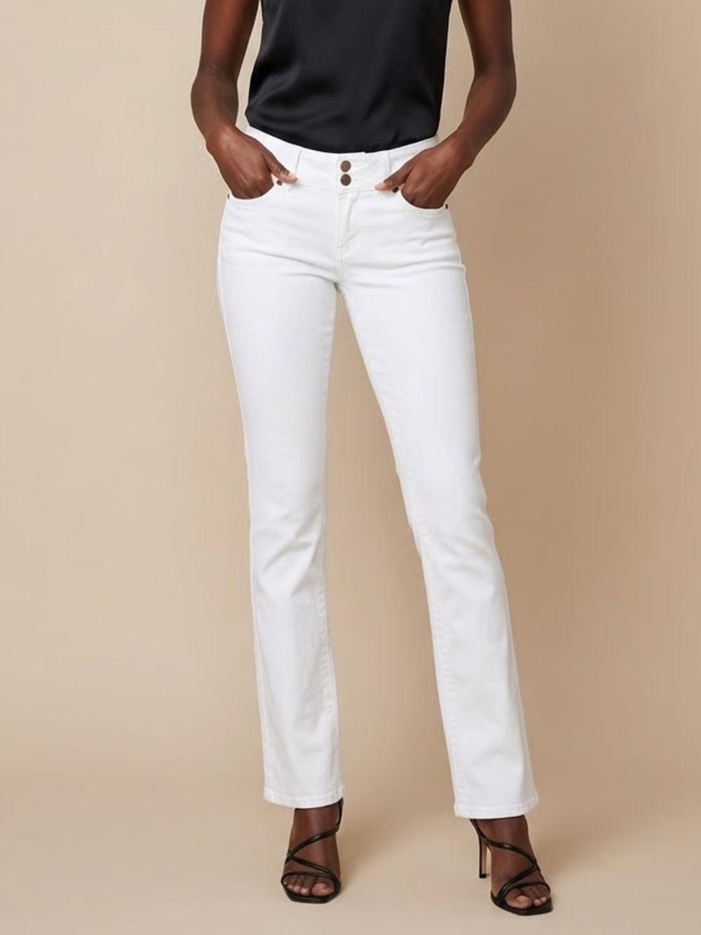 PAIGE | Optic White Hidden Hills Straight Leg Denim Jeans Sz 27